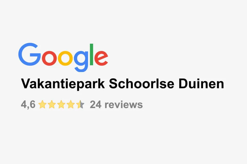 Google beoordeling van Vakantiepark Schoorlse Duinen met 4,6 sterren uit 24 reviews